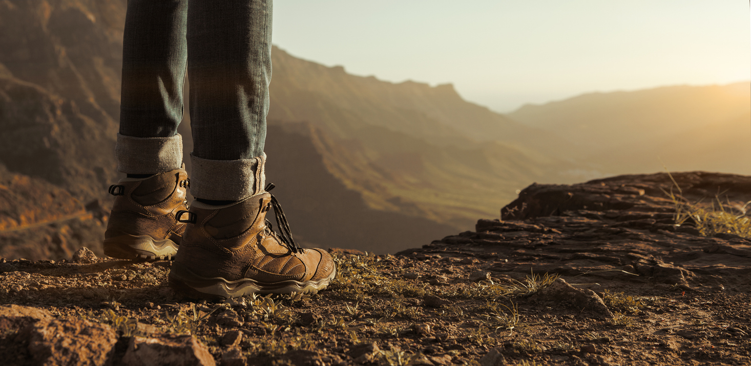 coastal walks in the uk walking boots looking at scenery