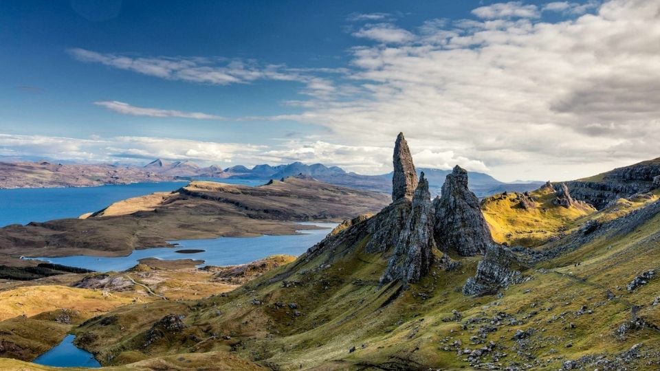 the old man of storr on skye island in the west coast of scotland.